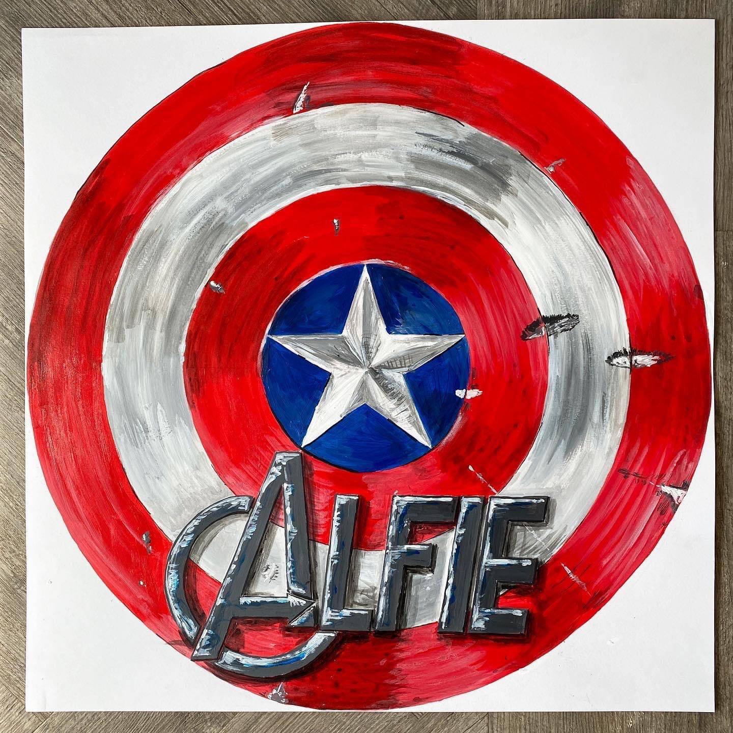 The Iconic Captain America Avengers Shield for Alfie (50x50cm)