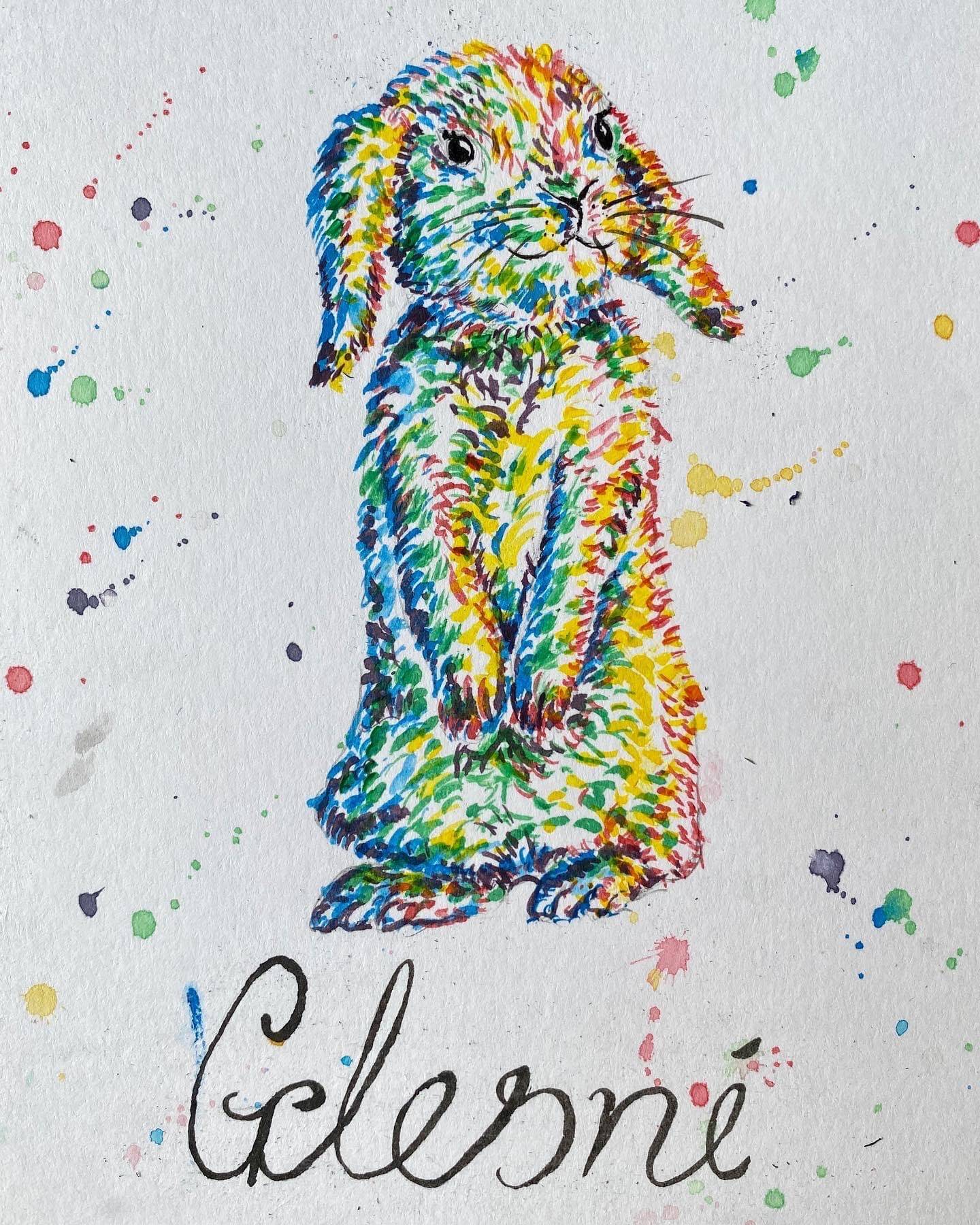 A cute, colourful bunny for Glesni